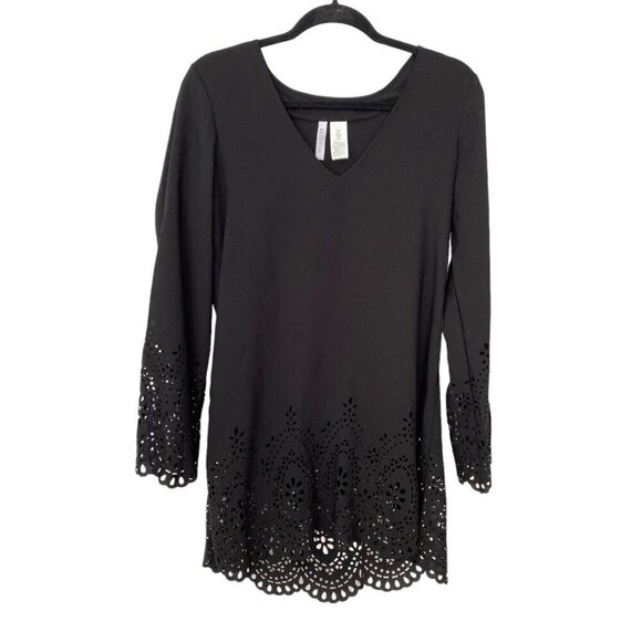 Kenneth Cole Womens Black‎ Cutout LS Dress Size S Small Dress Up or Down V Neck - Picture 1 of 6